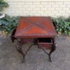 A 20th Century Carved Wooden Games Table with Four Drawers and Interior with Baize and Four Drawers - Image 6