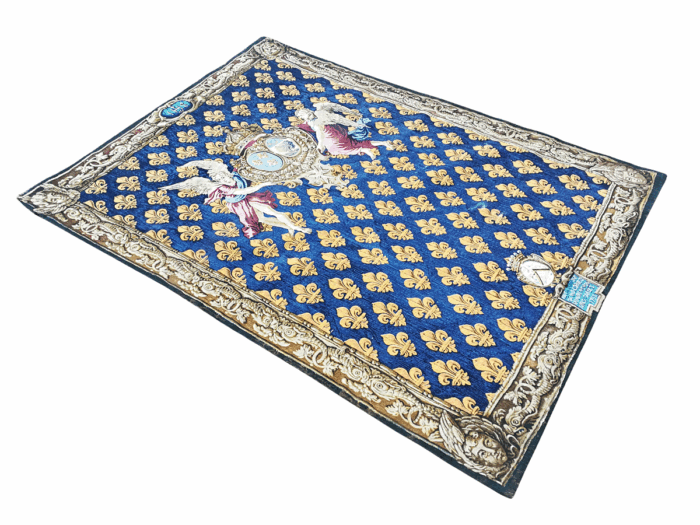 A Mid 1900s French Tapestry is Padded and Lined with Loops for a Rod