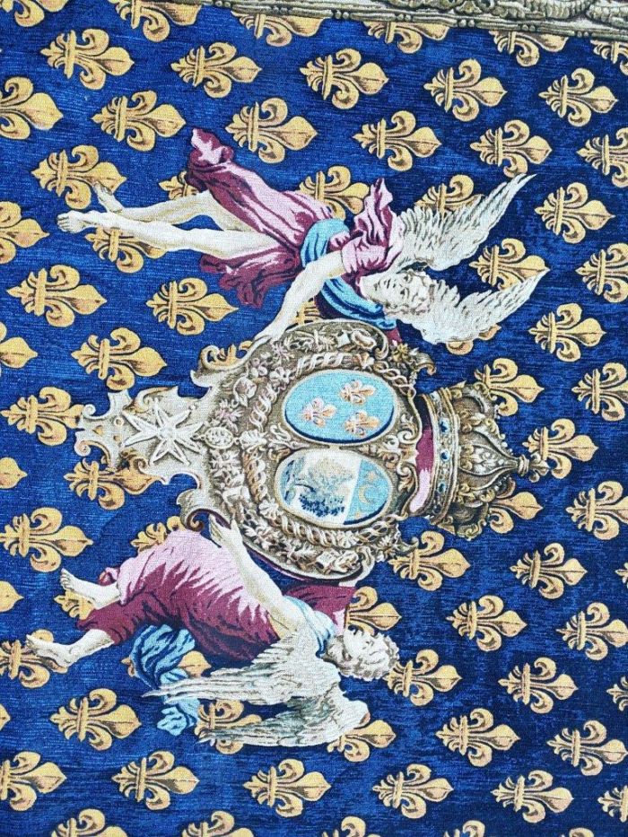A Mid 1900s French Tapestry is Padded and Lined with Loops for a Rod - Image 6