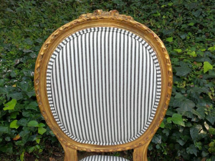 A 20th Century French Style Imported Set Of Twelve Gilded Dining Chairs Comprising: Two Carvers  /  Armchairs With Rattan Backs And Ten Dining Chairs - Image 11