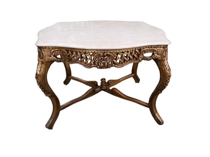 A French Style Ornately Carved Marble Top Entrance/Centre Table