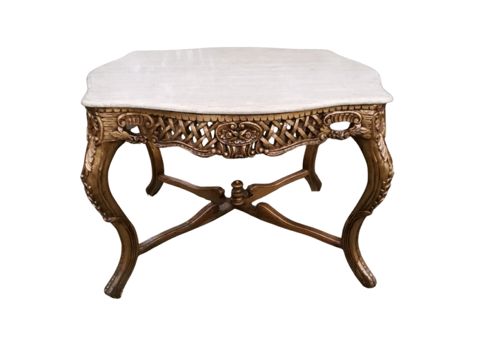 A French Style Ornately Carved Marble Top Entrance/Centre Table
