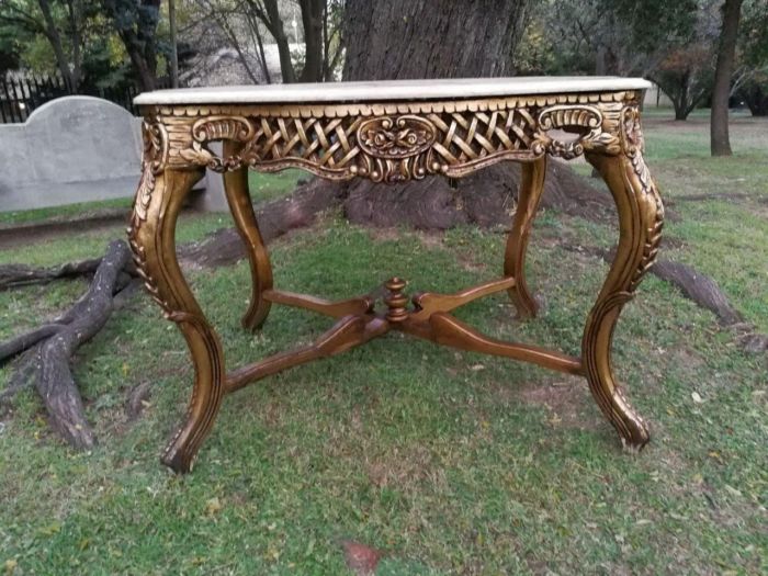 A French Style Ornately Carved Marble Top Entrance/Centre Table - Image 2