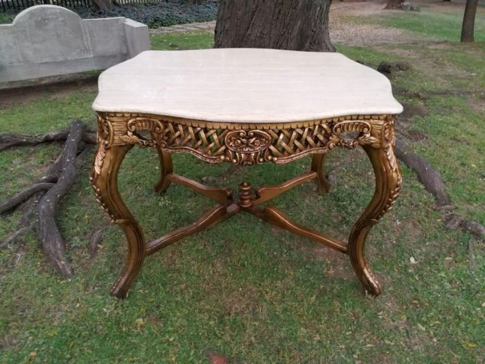 A French Style Ornately Carved Marble Top Entrance/Centre Table - Image 3