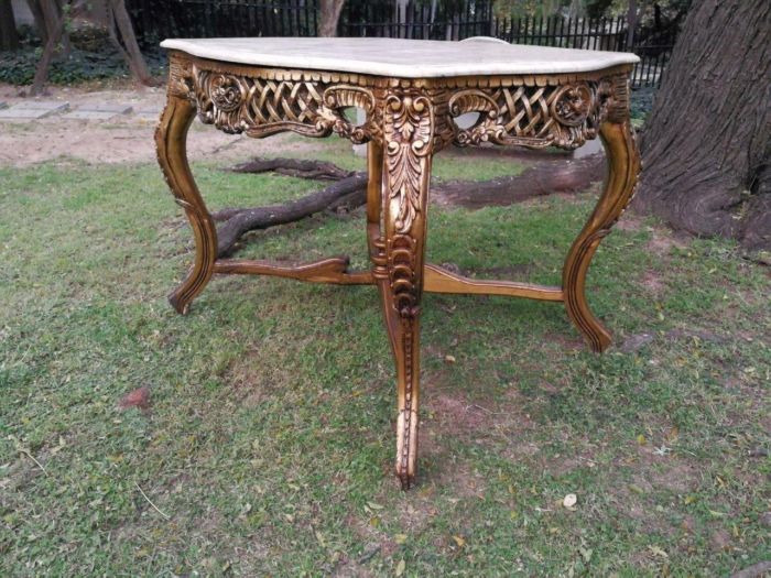 A French Style Ornately Carved Marble Top Entrance/Centre Table - Image 4