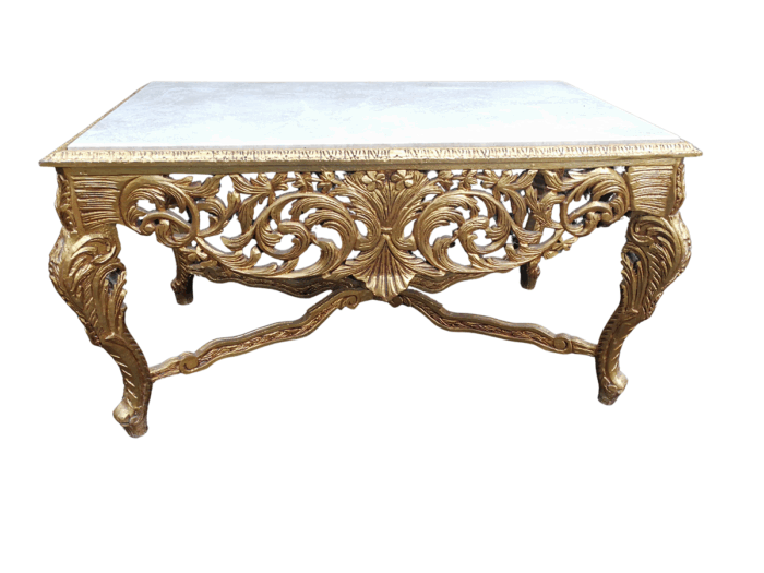 A French Style Ornately Carved Marble top Entrance / Centre Table
