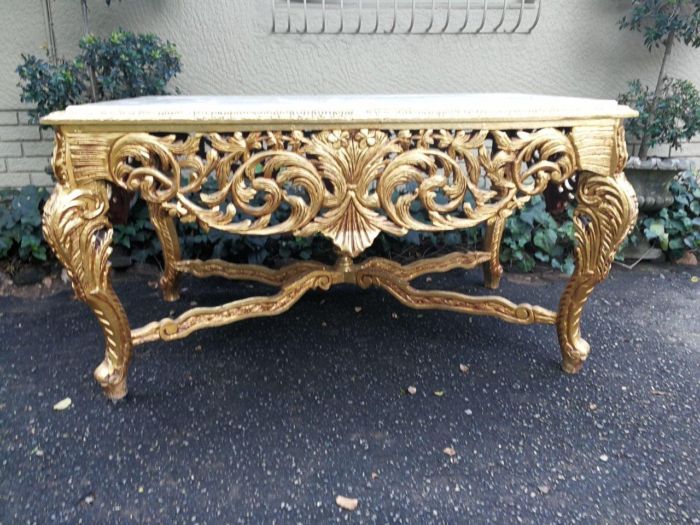 A French Style Ornately Carved Marble top Entrance / Centre Table - Image 2
