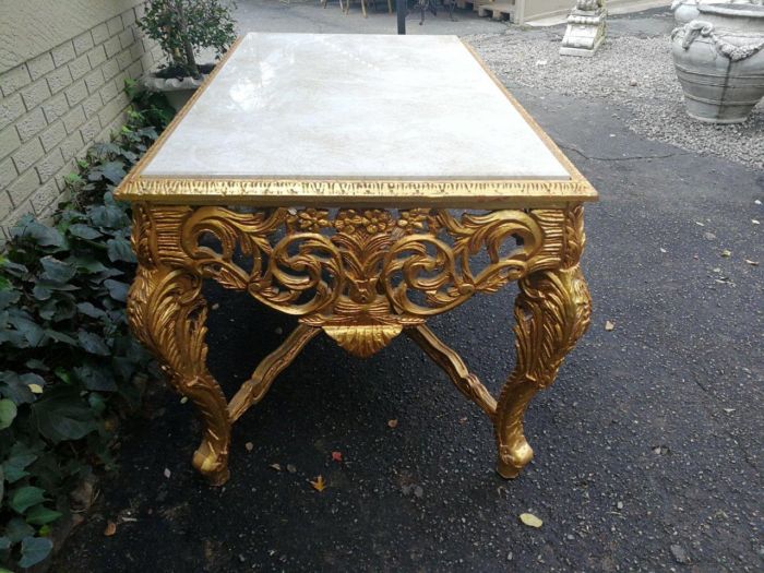 A French Style Ornately Carved Marble top Entrance / Centre Table - Image 5