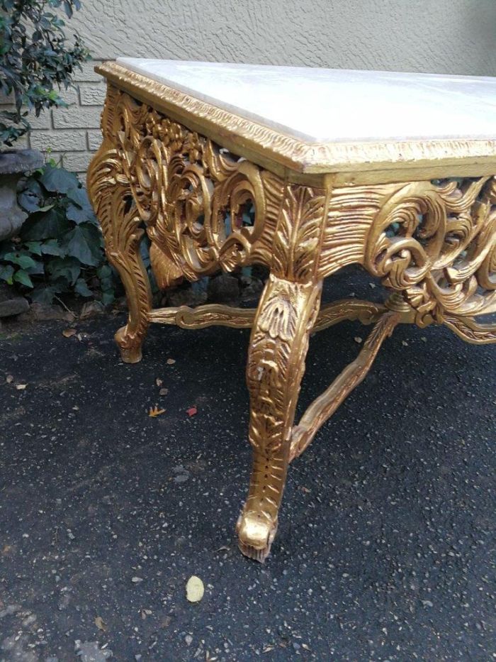 A French Style Ornately Carved Marble top Entrance / Centre Table - Image 6