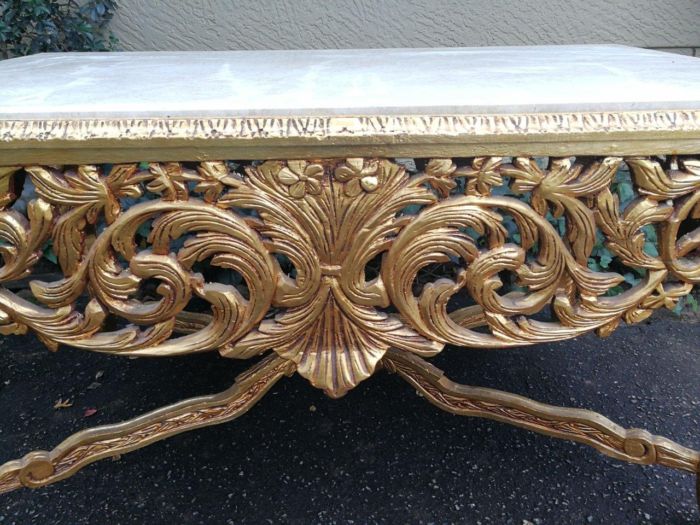 A French Style Ornately Carved Marble top Entrance / Centre Table - Image 7