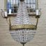 A French Style Tear-Drop Brass & Crystal Chandelier