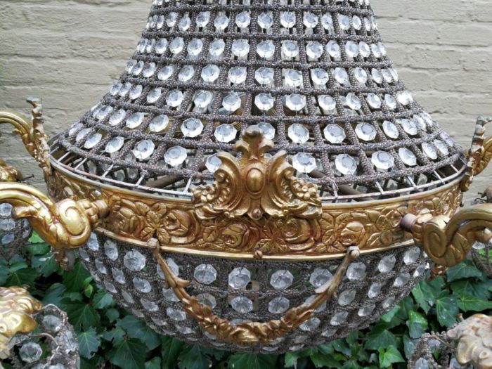 A French Empire Style Brass and Gilt Chandelier - Image 6