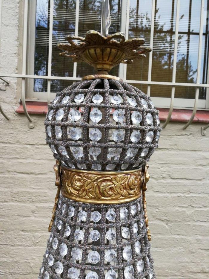 A French Empire Style Brass and Gilt Chandelier - Image 7