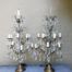 A Pair of French Girandole Gallery Candelabras / Brass and Crystal Table Lamps (Large)