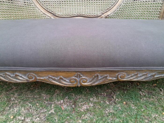 A Gilded Rattan Back Settee - Image 9