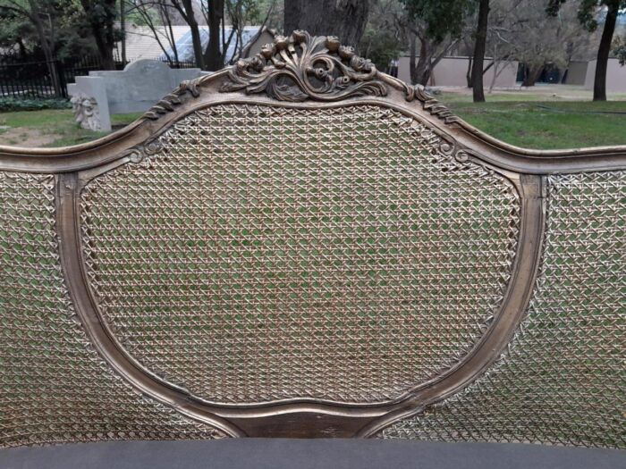 A Gilded Rattan Back Settee - Image 10