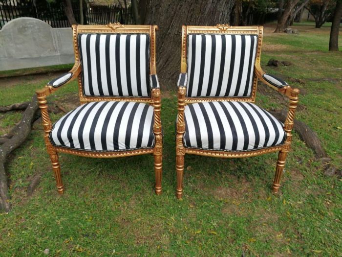 A Pair Of Louis XVI Style Carved And Gilded Armchairs - Image 2