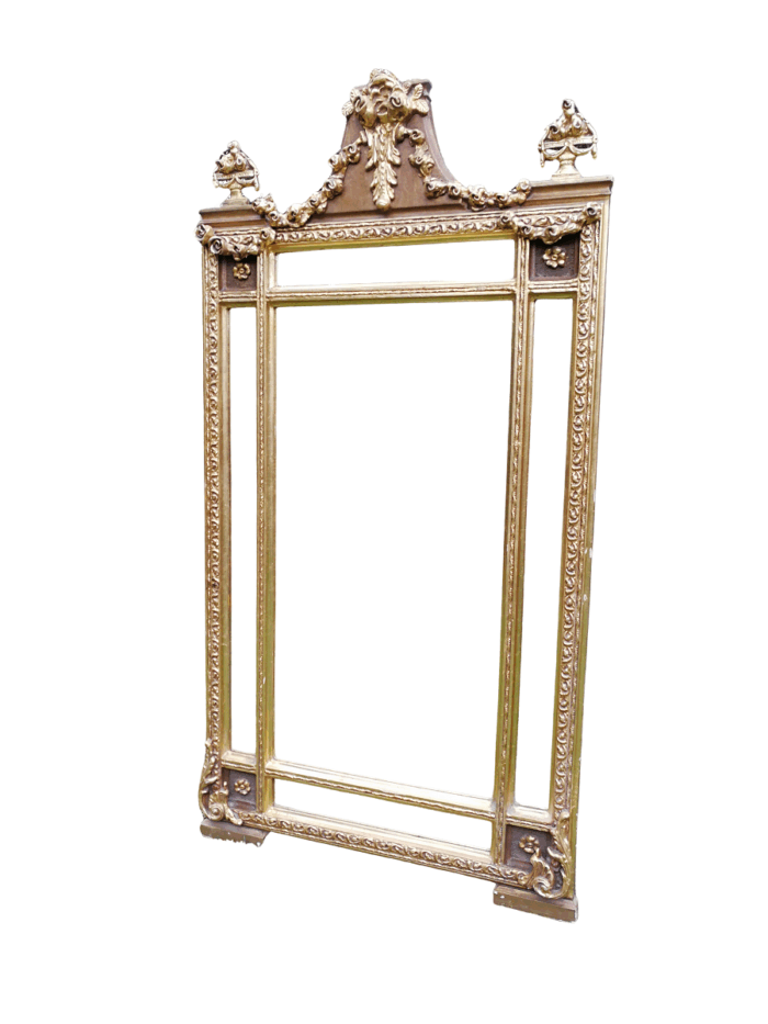 A French Style Ornately Carved and Gilded Bevelled Mirror