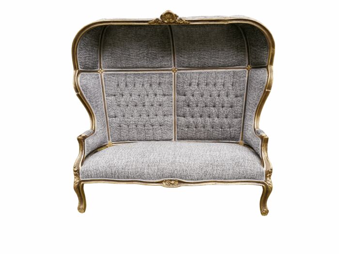 A French Style Gilded Dome/Canopy Double Chair (Modelled On The Famous Louis XV Chair)