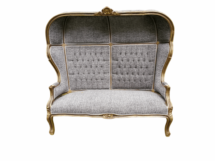 A French Style Gilded Dome/Canopy Double Chair (Modelled On The Famous Louis XV Chair)