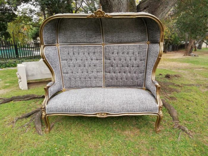 A French Style Gilded Dome/Canopy Double Chair (Modelled On The Famous Louis XV Chair) - Image 2