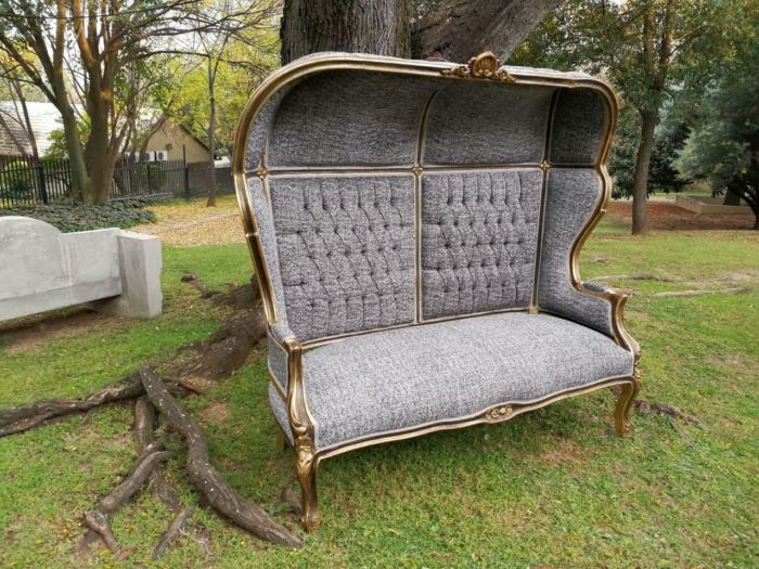 A French Style Gilded Dome/Canopy Double Chair (Modelled On The Famous Louis XV Chair) - Image 3