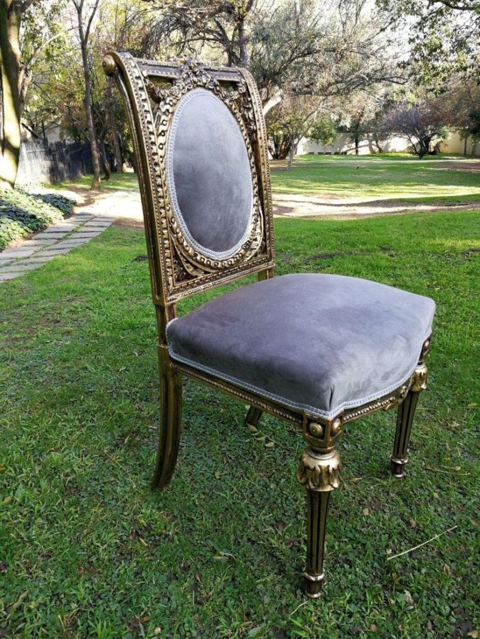A French Style Ornately Carved and Gilded Dining Chair (Single chair) - Image 4