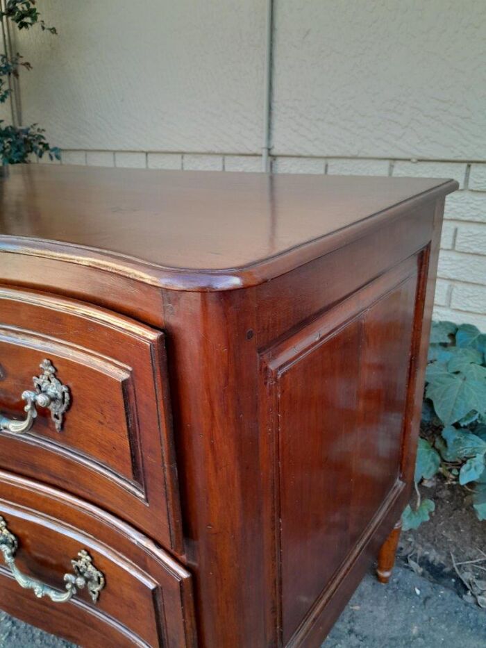 An Extremely Rare 18th Century French Provincial Fruitwood Chest of Drawers with Original Brass Hardware - Image 9