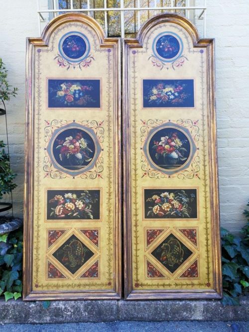 A Pair Of 20th Century Gilt Painted Framed Wall Panels