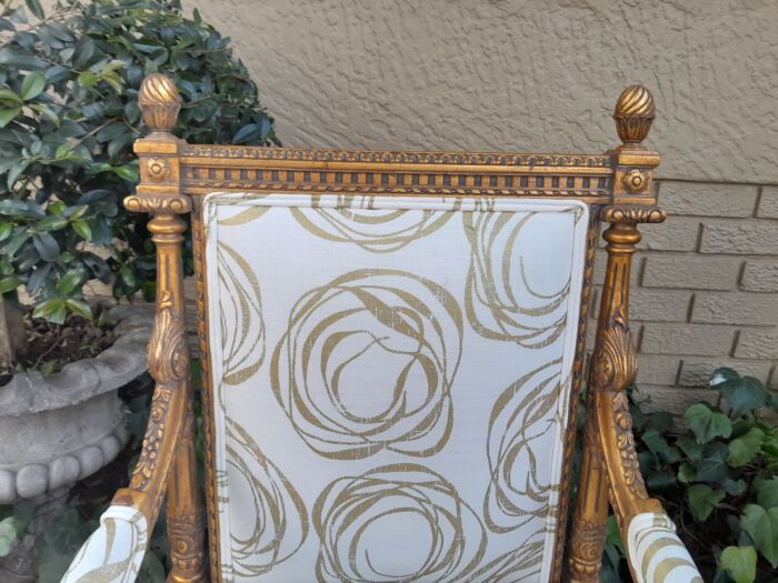 A Pair Of 20th Century Carved Wooden And Gilt-Painted Armchairs - Image 6