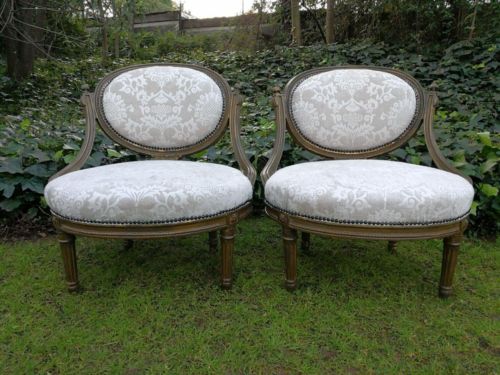 A Rare Pair of 18th Century French Gilt-wood Chairs