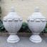 Pair Of Large Cement Urns With Lids