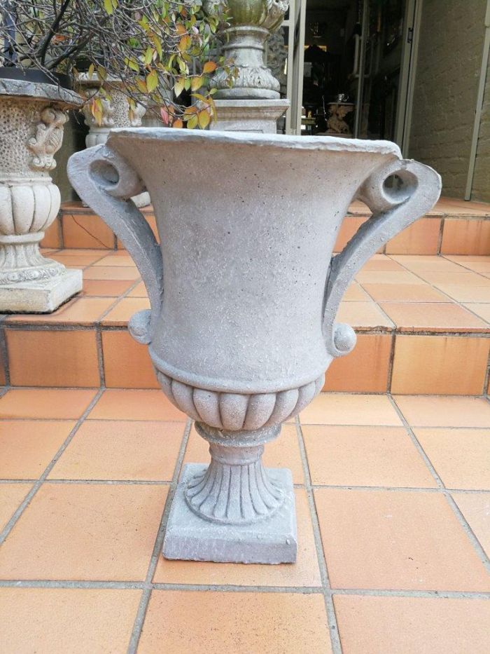 Pair Of Concrete Pots With Handles - Image 4