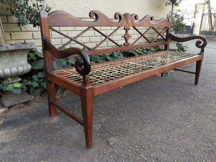 A Late 19th Century Cape Regency Stinkwood Rusbank/Riempie, Siegruhn Nd - Image 5