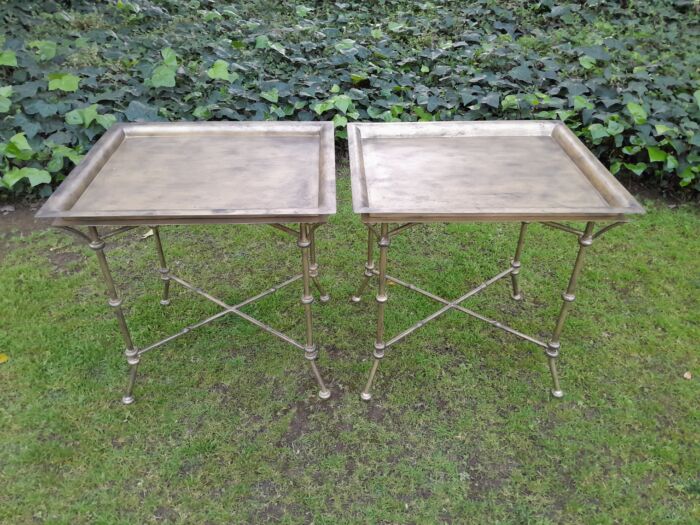 A Pair Of Custom-Made Wrought Iron Side Tables   - Image 4