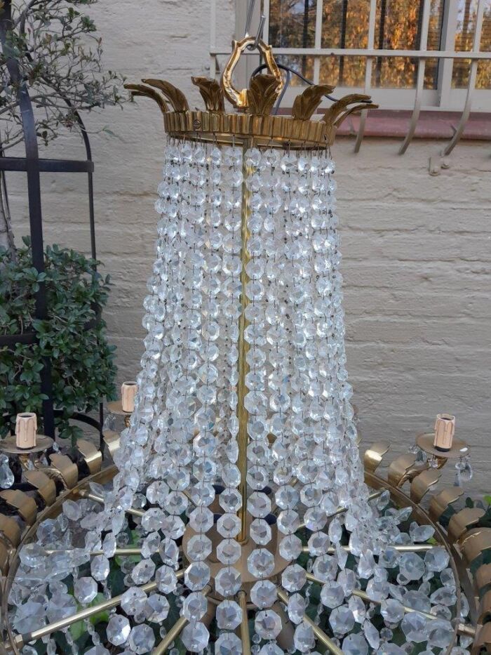A Rare Pair of 20TH Century French Style Crystal Chandeliers ND - Image 9