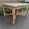 A 20th Century Carved Oak Dining / Entrance Table in a Contemporary Bleached / Natural Contemporary Wood Finish with Marble Top - Image 6