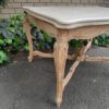 A 20th Century Carved Oak Dining / Entrance Table in a Contemporary Bleached / Natural Contemporary Wood Finish with Marble Top - Image 8