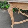 A 20th Century Carved Oak Dining / Entrance Table in a Contemporary Bleached / Natural Contemporary Wood Finish with Marble Top - Image 9
