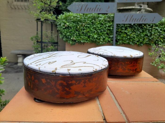 A Victorian Circa Late 19th Century Pair of Rosewood Footstools - Image 2