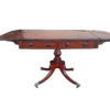 A Late 19th Century Circa 1880 Victorian Mahogany and Rosewood Pembroke Library Table with a Pair of Drawers On Castors