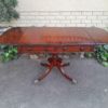 A Late 19th Century Circa 1880 Victorian Mahogany and Rosewood Pembroke Library Table with a Pair of Drawers On Castors - Image 3