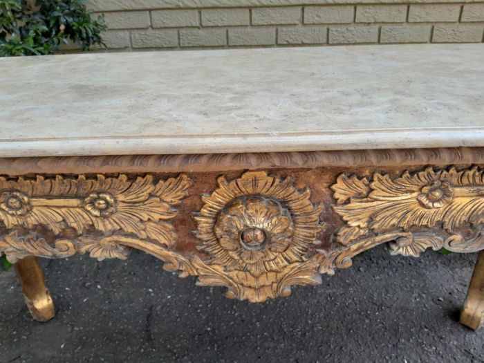 A 20th Century Ornately Carved Server/ Console/Entrance Hall Table with a Marble Top - Image 7