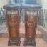 A 20th Century Pair of French Style Mahogany Side Tables with Ormolu Mounts and Marble Tops