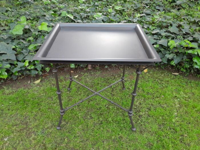 A Pair Of Custom-Made Wrought Iron Side Tables  - Charcoal - Image 6