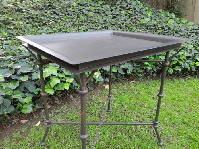 A Pair Of Custom-Made Wrought Iron Side Tables  - Charcoal - Image 7