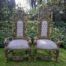 A 20th Century Pair Of French Style Ornate Wooden Carved Lion Throne Armchairs