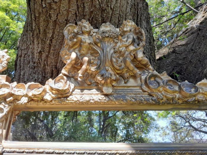 A French Rococo Style Ornately Carved and Gilded Bevelled Mirror - Image 6