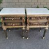 A Pair of French Style Ornately Carved Giltwood Pedestals / Side Tables with Cream Marble Tops - Image 2