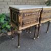 A Pair of French Style Ornately Carved Giltwood Pedestals / Side Tables with Cream Marble Tops - Image 4